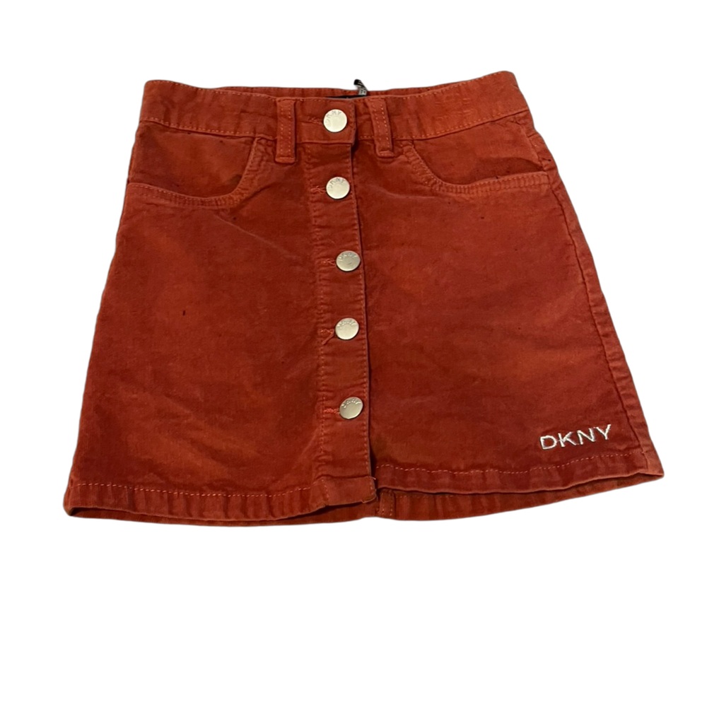 DKNY Girls Corduroy Mini Skirt- size 7 cordoroy skirt  - pumpkin cord skirt